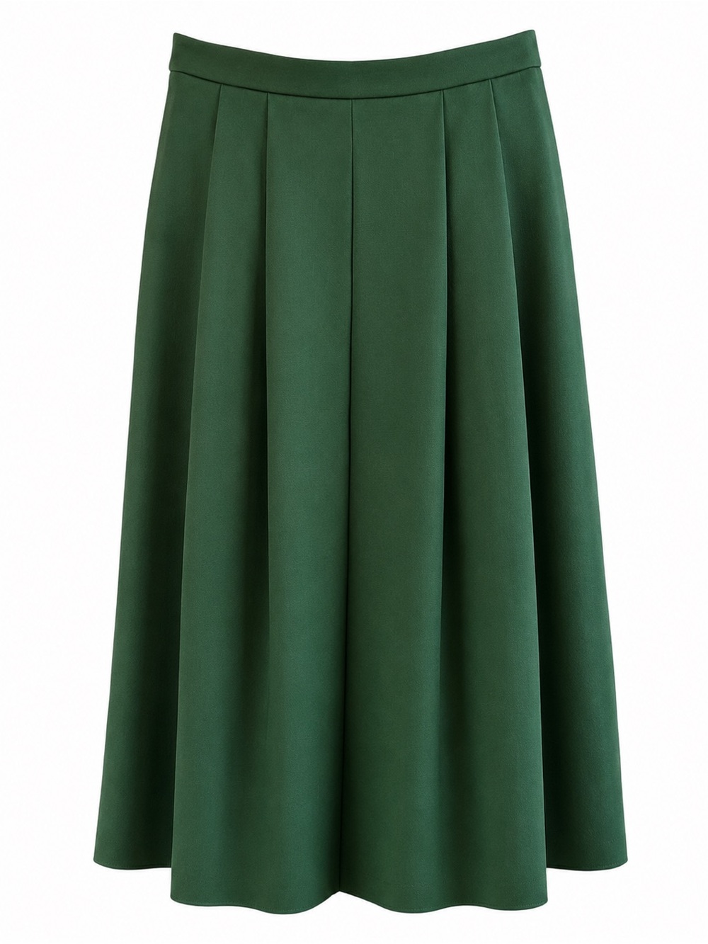 Vintage 90’s Geiger Austria NWT Green Wool Pleated Midi Skirt Size 38/ 6-8 US - Picture 4 of 12